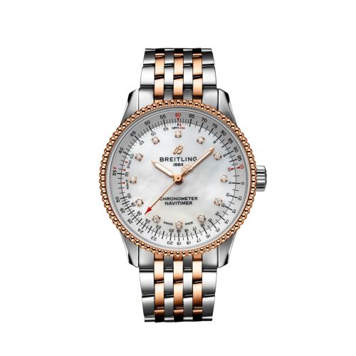best replica Breitling - U17395211A1U1 Navitimer 1 35 Automatic Stainless Steel / Red Gold / MOP / Bracelet watch