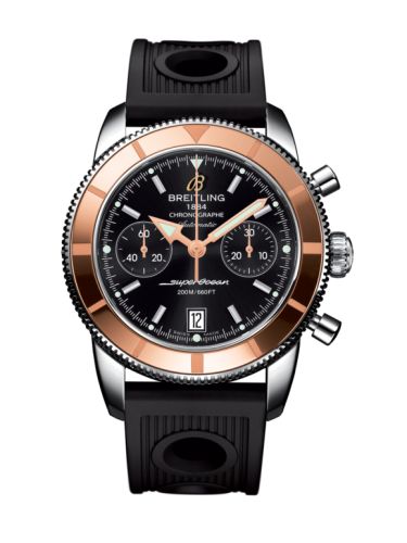 Breitling watch replica - U2337012.BB81.200S Superocean Heritage 44 Chronograph Stainless Steel / Red Gold / Black / Rubber - Click Image to Close