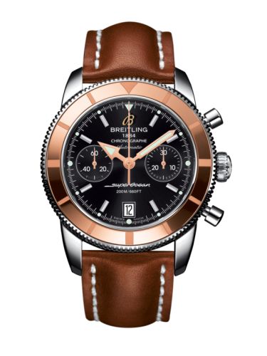 Breitling watch replica - U2337012.BB81.433X Superocean Heritage 44 Chronograph Stainless Steel / Red Gold / Black / Calf