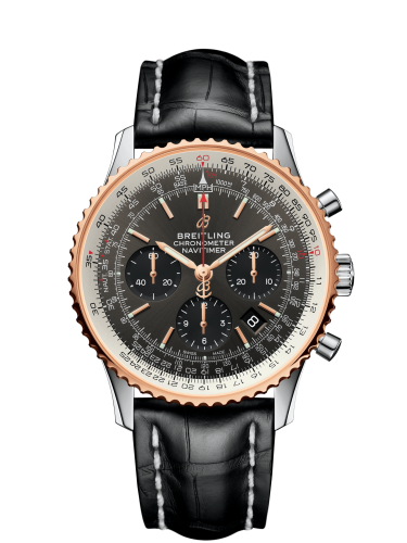 best replica Breitling - UB0121211F1P1 Navitimer 1 B01 Chronograph 43 Stainless Steel / Red Gold / Grey / Croco / Pin watch