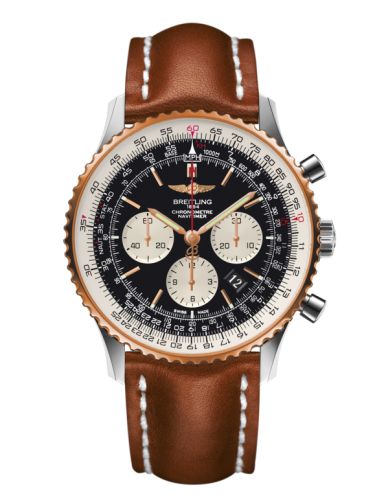 best replica Breitling - UB012721.BE18.439X Navitimer 01 46 Stainless Steel / Red Gold / Black / Calf watch - Click Image to Close