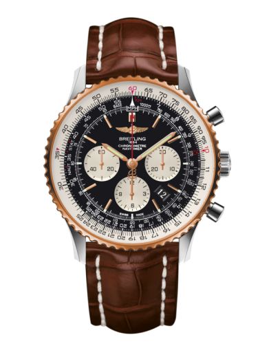 best replica Breitling - UB012721.BE18.754P Navitimer 01 46 Stainless Steel / Red Gold / Black / Croco watch - Click Image to Close