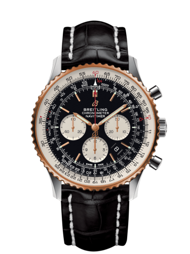 best replica Breitling - UB0127211B1P1 Navitimer 1 B01 Chronograph 46 Stainless Steel / Red Gold / Black / Croco / Pin watch