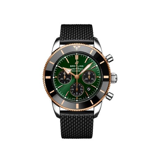 Breitling watch replica - UB01622A1L1S1 Superocean Heritage II B01 Chronograph 44 Stainless Steel / Red Gold / Green - Click Image to Close