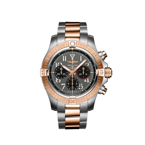 replica Breitling - UB01821A1B1U1 Avenger B01 Chronograph 45 Stainless Steel / Red Gold / Anthracite / Bracelet watch