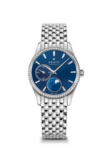 replica Zenith - 16.2310.692/51.M2310 Elite Ultra Thin Lady Moonphase Blue / Diamond / Bracelet watch
