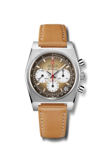 replica Zenith - 03.A384.400/385.C855 El Primero A385 Revival Stainless Steel / Brown / Strap watch