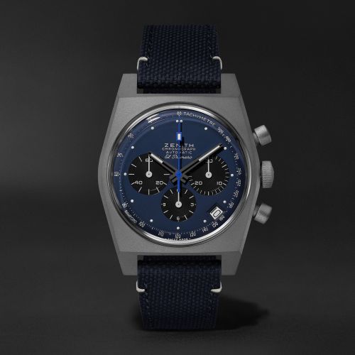 replica Zenith - 97.A384.400/27.C821 El Primero A384 Edge of Space Titanium / Blue / Rubber watch