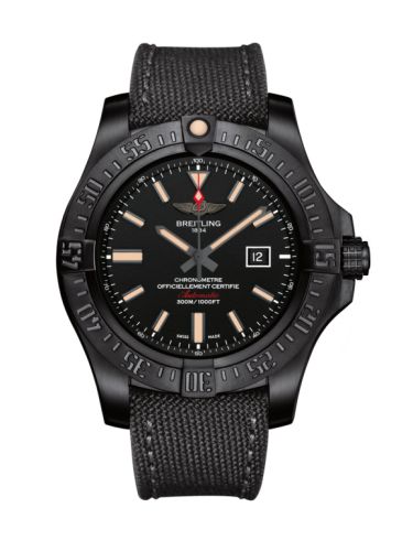 replica Breitling -  V1731010.BD12.100W Avenger Blackbird 48 Black Titanium / Volcano Black / Military watch - Click Image to Close