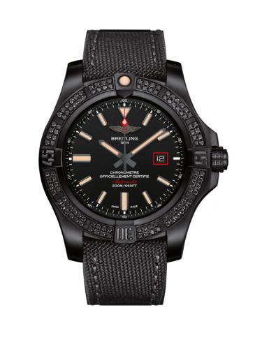 replica Breitling - V17311AT.BD74.109W Avenger Blackbird 44 Black Titanium / Diamond / Volcano Black / Military watch - Click Image to Close