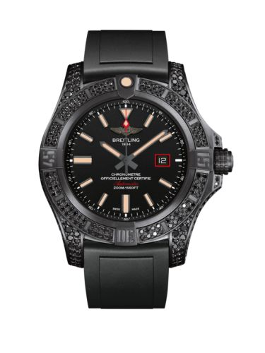 replica Breitling - V17311AU.BD74.134S Avenger Blackbird 44 Black Titanium / Diamondworks / Volcano Black / Rubber watch