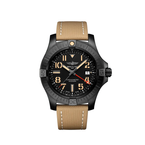 replica Breitling - V32395101B1X2 Avenger Automatic GMT 45 Night Mission / Black / Military / Folding watch