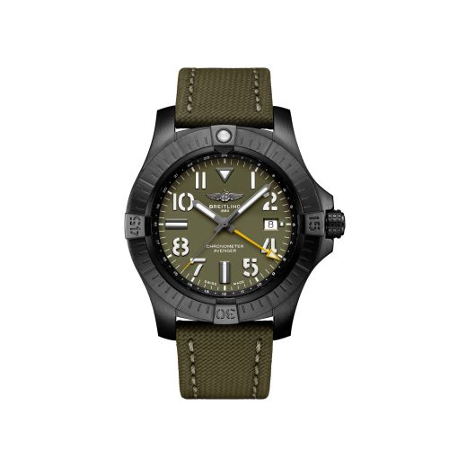 replica Breitling - V323952A1L1X1 Avenger Automatic GMT 45 Night Mission / Green / Military / Pin watch