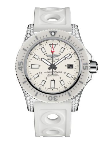 Fake breitling watch - Y1739367.A807.297S Superocean 44 Special Stainless Steel / Diamondworks / Hurricane White / Rubber